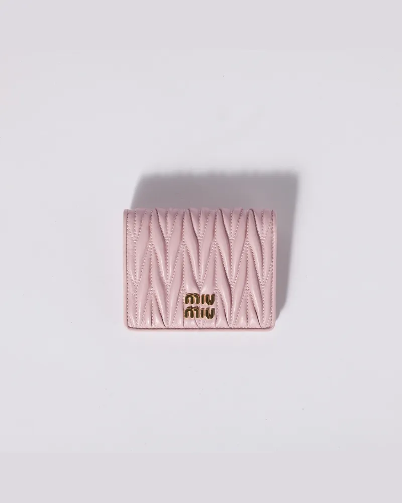 Miu Miu Kleine Geldbörse Aus Matelassé-nappaleder, Damen, Alabasterrosa Alabasterrosa