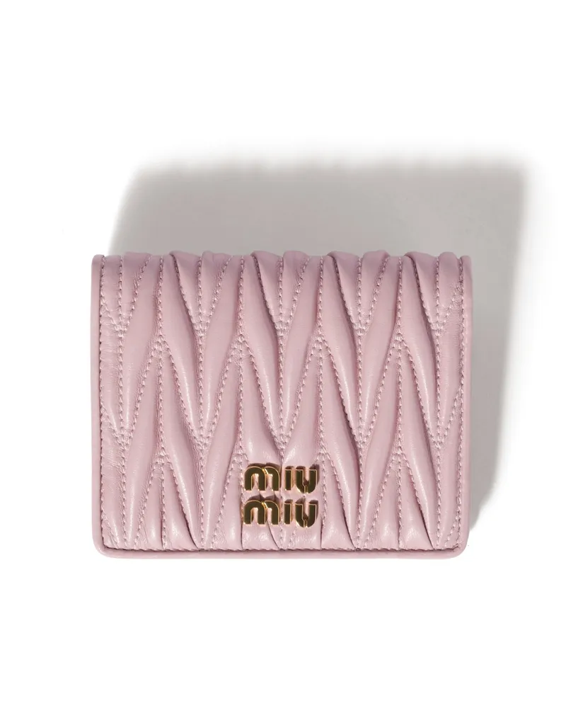 Miu Miu Kleine Geldbörse Aus Matelassé-nappaleder, Damen, Alabasterrosa Alabasterrosa