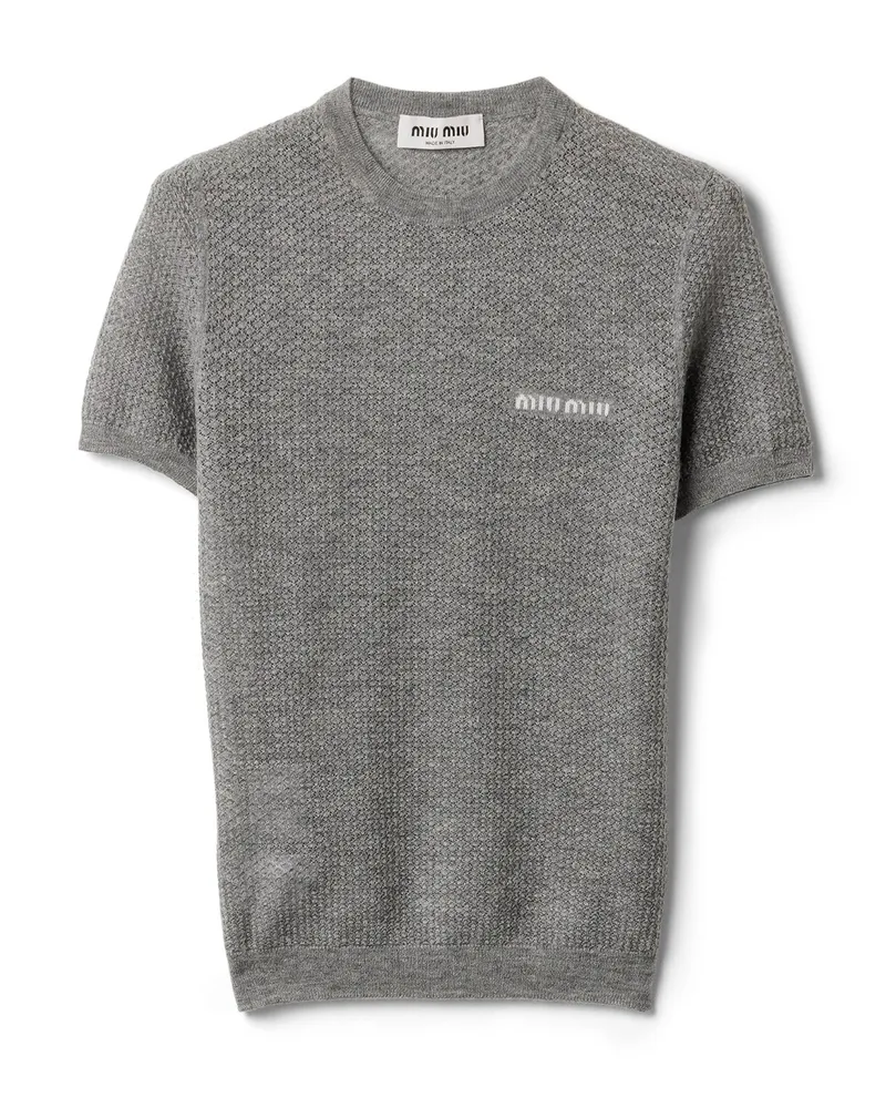 Miu Miu Pullover Aus Kaschmir, Damen, Grau, Größe Grau