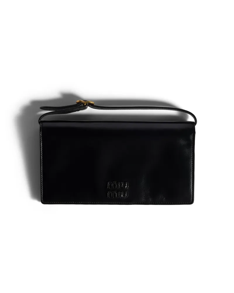 Miu Miu Geldbörse Aus Leder, Damen, Schwarz Schwarz