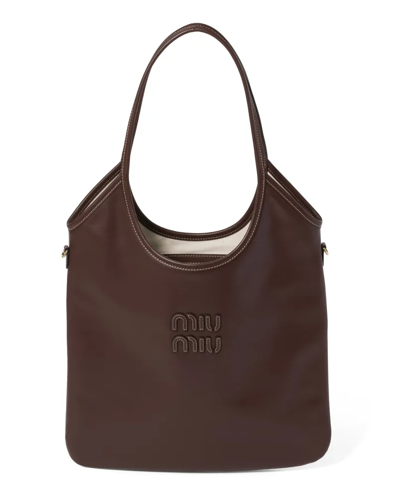 Miu Miu Ivy Tasche Aus Leder, Damen, Bruyère-holz Bruyère-holz