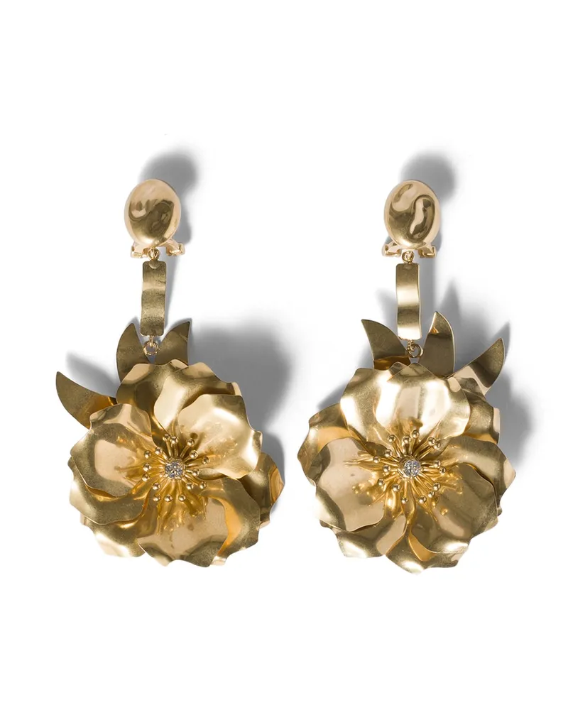 Miu Miu Ohrringe Aus Metall Mit Kristallen, Damen, Gold/kristall Gold