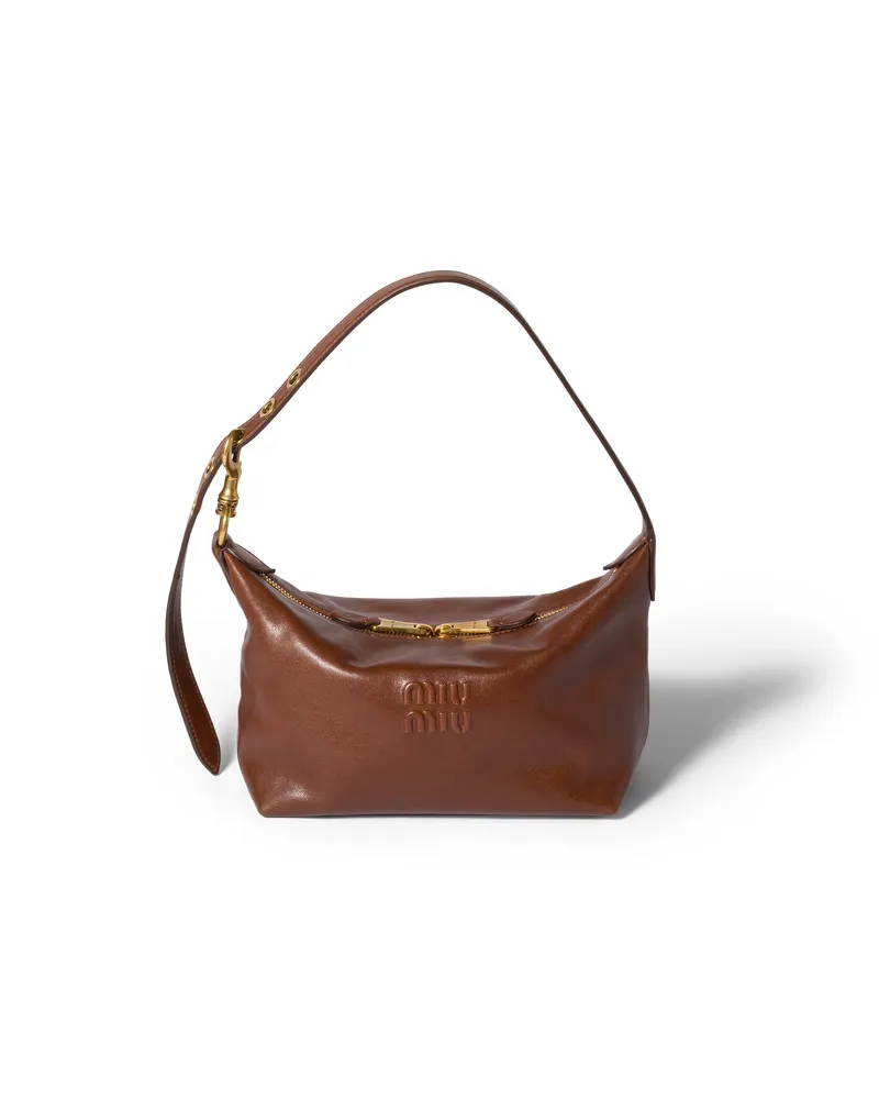 Miu Miu Spirit Tasche Aus Nappaleder, Damen, Palisander Palisander