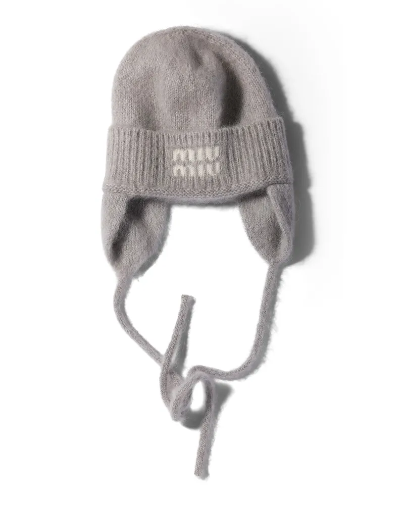Miu Miu Hut Aus Mohair, Damen, Grau, Größe Grau