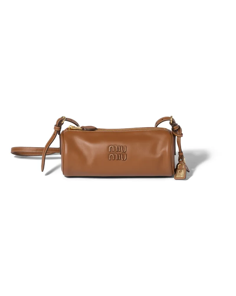 Miu Miu Mini Bag Aus Leder, Damen, Cognac Cognac