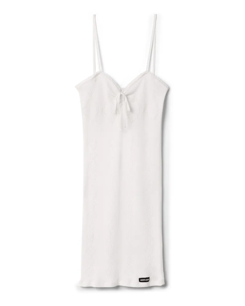 Miu Miu Kleid Aus Baumwolle, Damen, Weiss, Größe Weiss