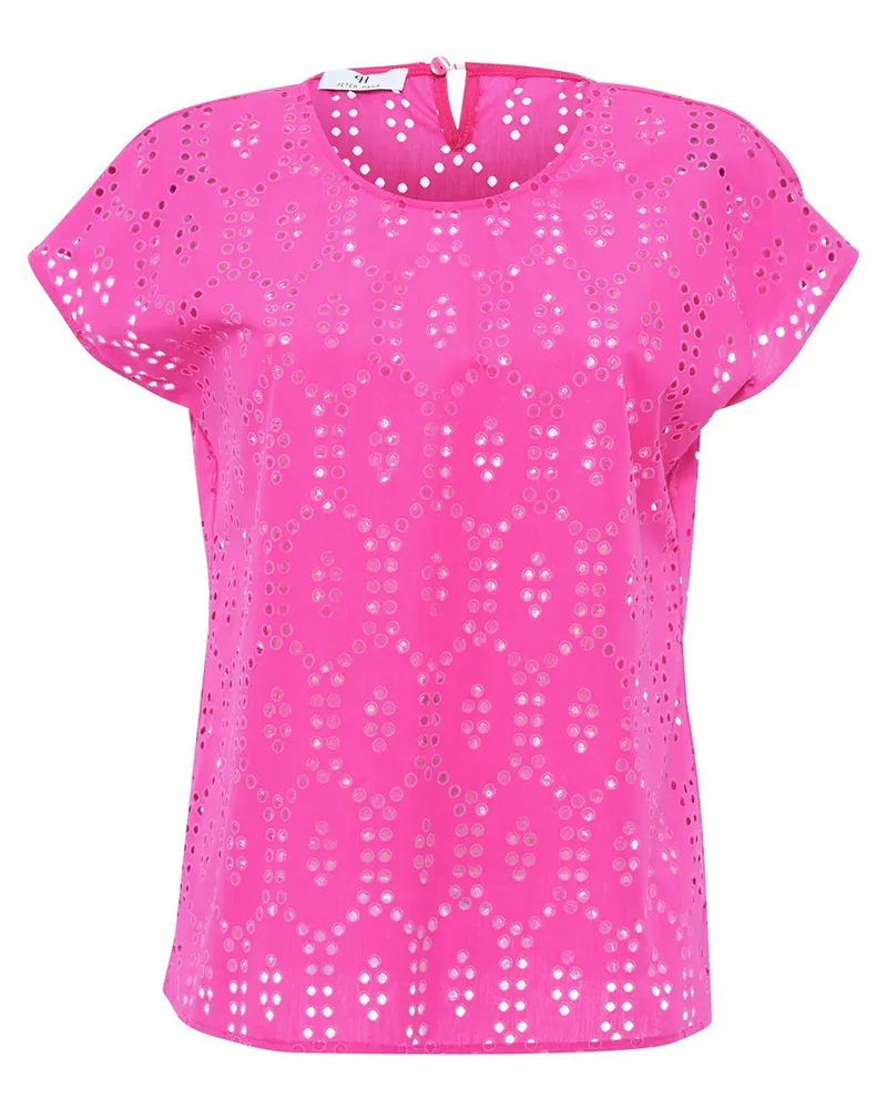 Peter Hahn Bluse Rundhals-Ausschnitt  pink Pink