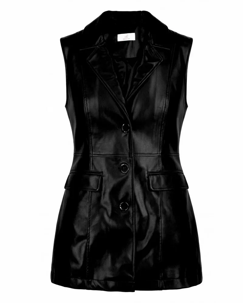 Emilia Lay Weste  schwarz Schwarz