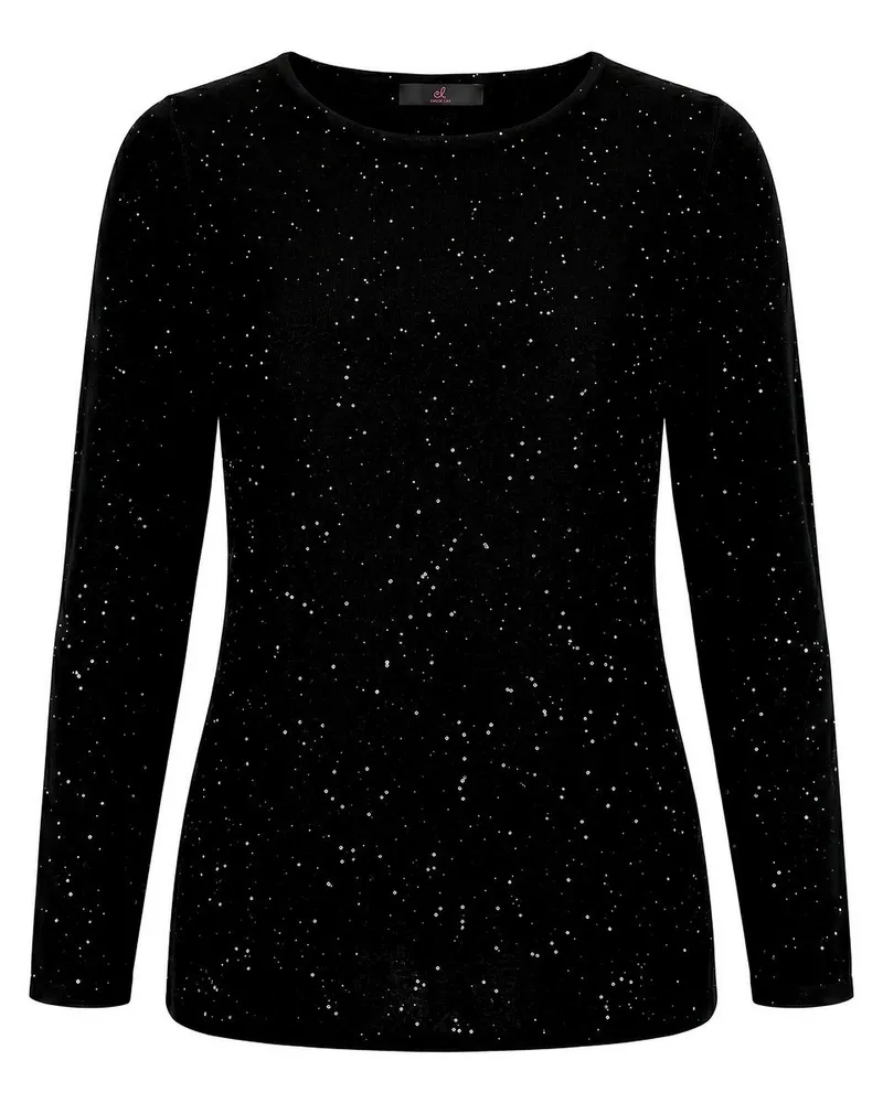 Emilia Lay Rundhals-Pullover  schwarz Schwarz