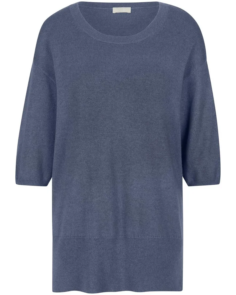 Include Rundhals-Pullover aus Kaschmir und Seide  blau Blau
