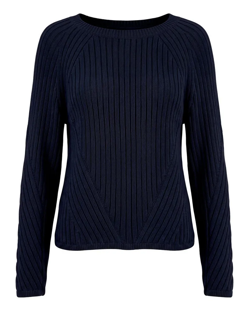 Peter Hahn Rundhals-Pullover  blau Blau