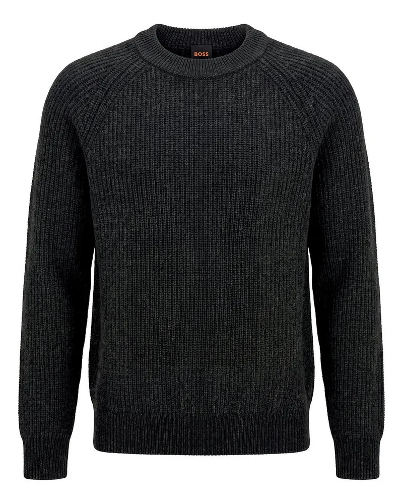 HUGO BOSS Rundhals-Pullover Kepler  schwarz Schwarz