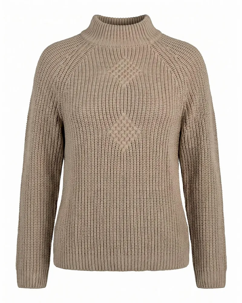 Peter Hahn Pullover Stehkragen  beige Beige
