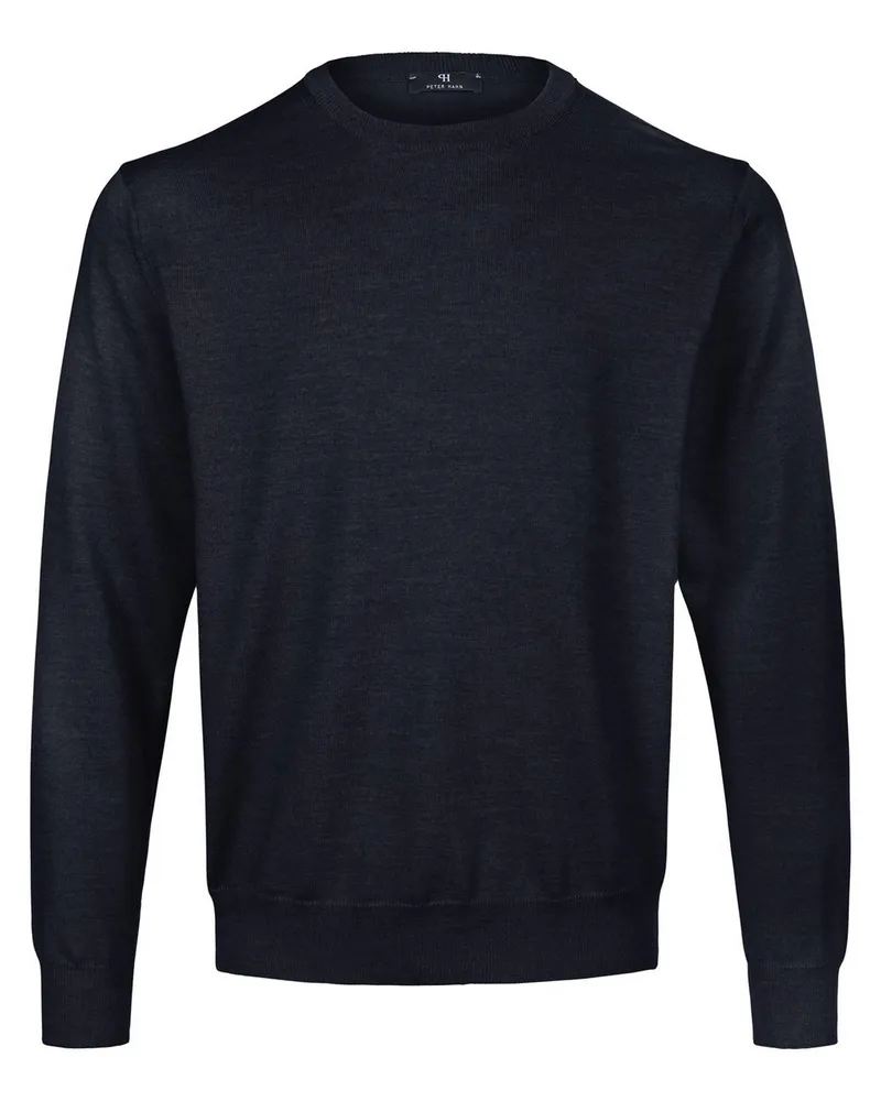 Peter Hahn Rundhals-Pullover  blau Blau