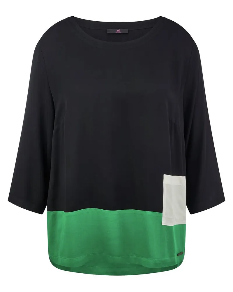 Emilia Lay Bluse Rundhals-Ausschnitt  schwarz Schwarz
