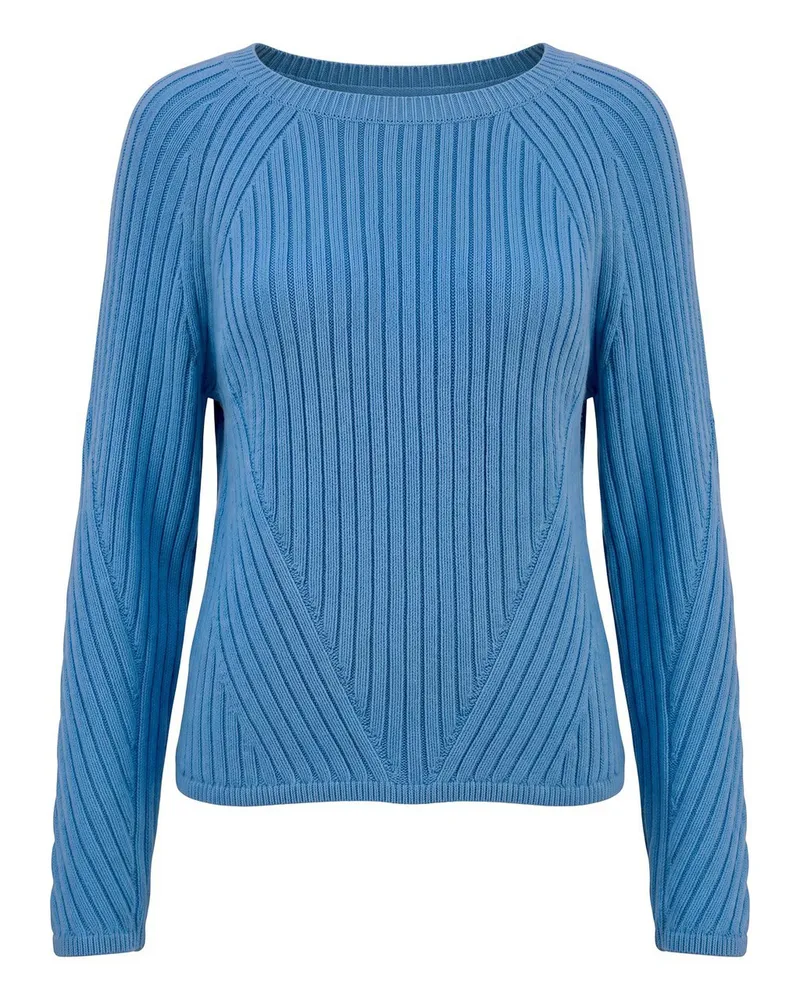 Peter Hahn Rundhals-Pullover  blau Blau