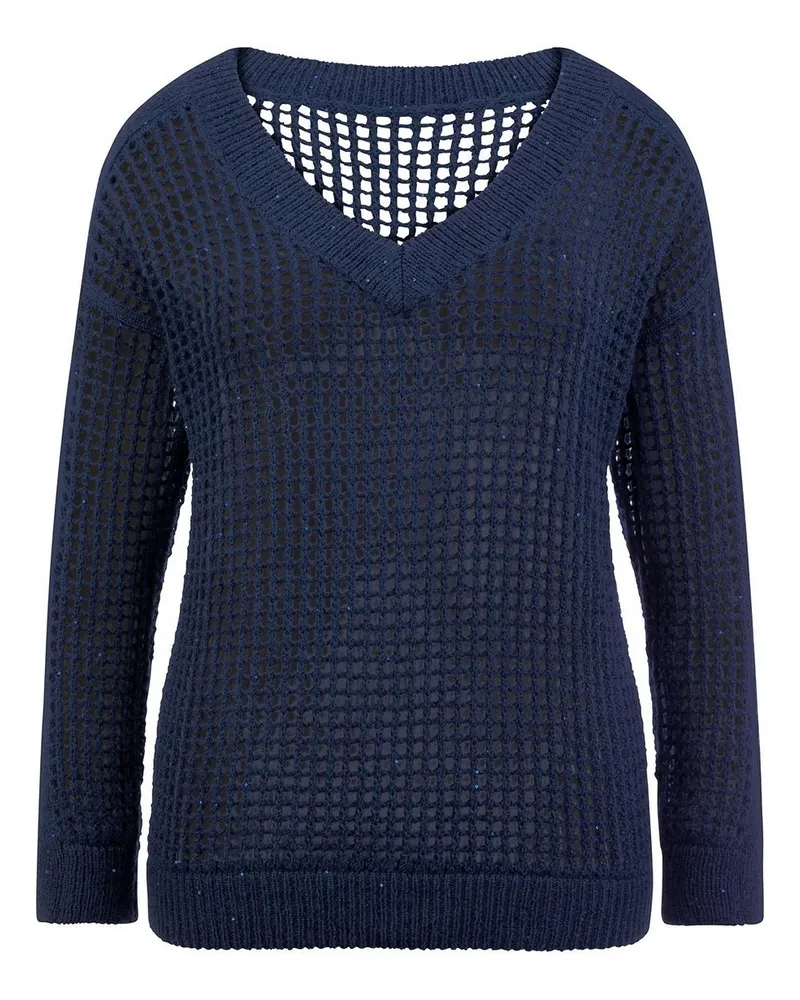 Emilia Lay V-Pullover V-Ausschnitt  blau Blau