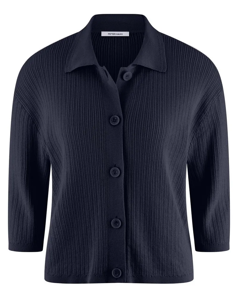 Peter Hahn Strickjacke 3/4-Arm  blau Blau