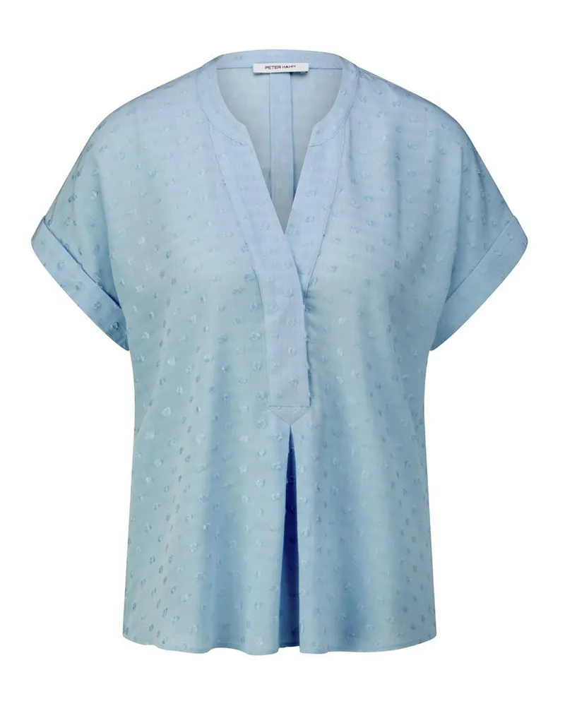 Peter Hahn Bluse Rundhals-Ausschnitt  blau Blau