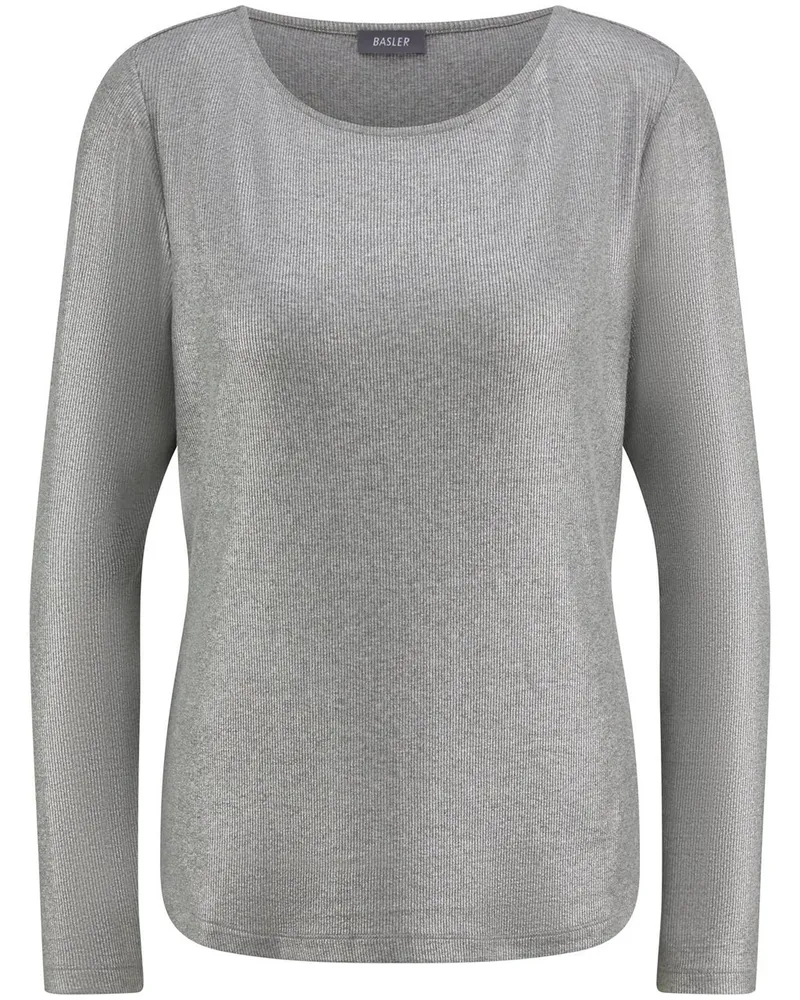 Basler Rippenshirt U-Boot-Ausschnitt  grau Grau