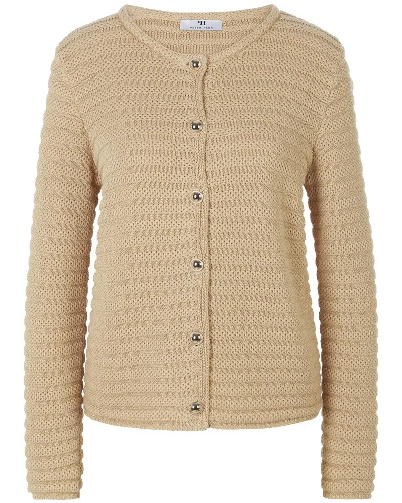 Peter Hahn Strickjacke Rundhals-­Ausschnitt  beige Beige