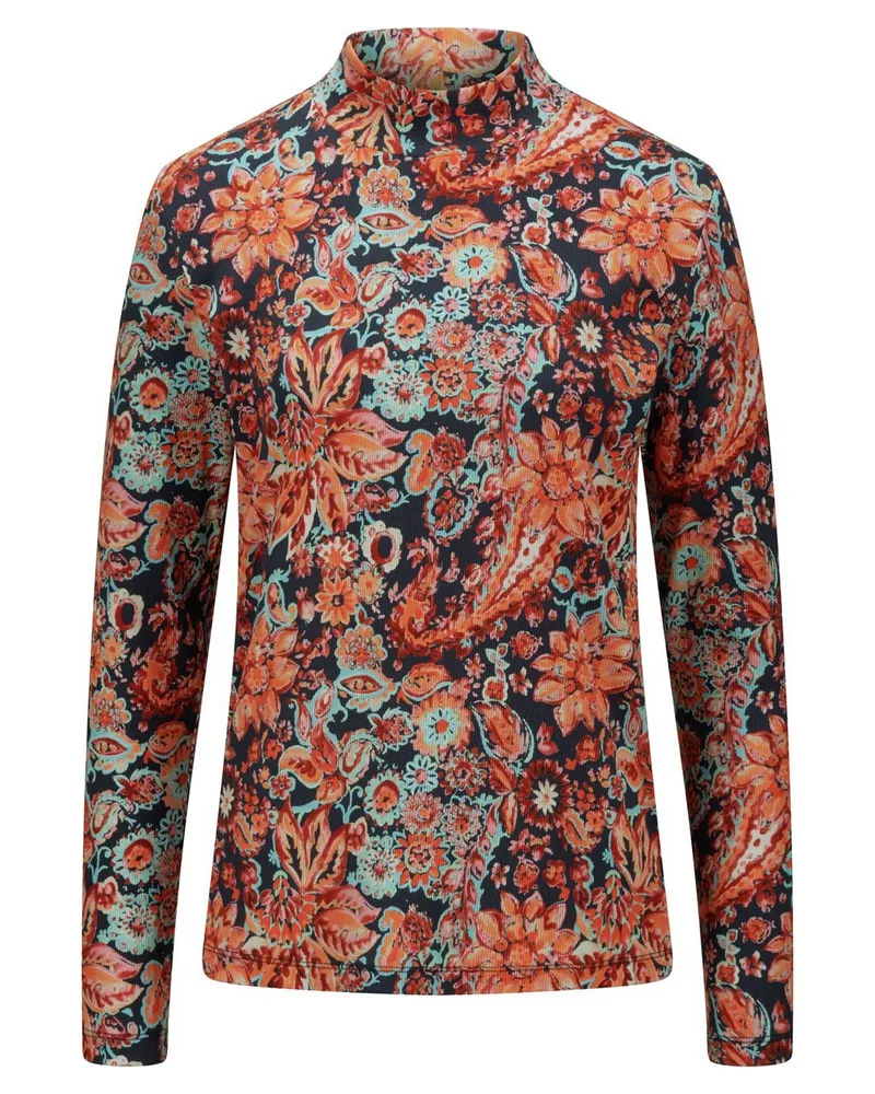 Peter Hahn Shirt Stehkragen  blau Blau