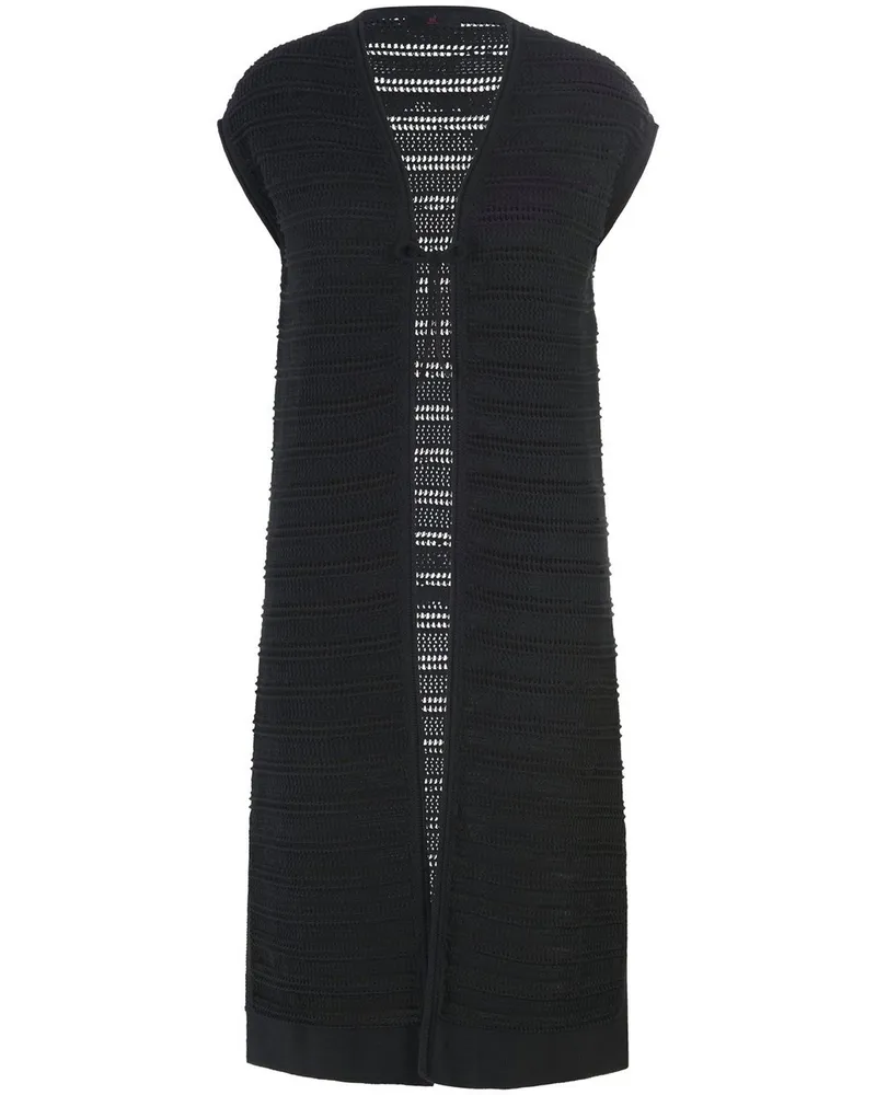 Anna Aura Long-Strickweste  schwarz Schwarz