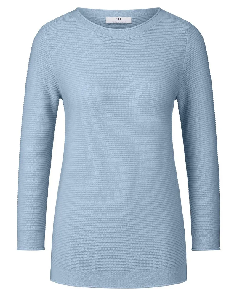 Peter Hahn Rundhals-Pullover 3/4-Arm  blau Blau