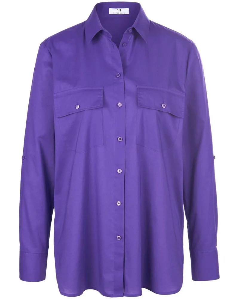 Peter Hahn Bluse Hemdkragen  lila Lila