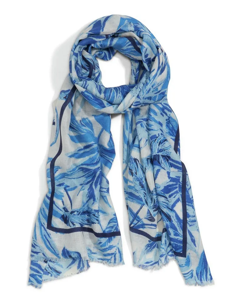 Peter Hahn Schal aus Seide und Kaschmir  blau Blau