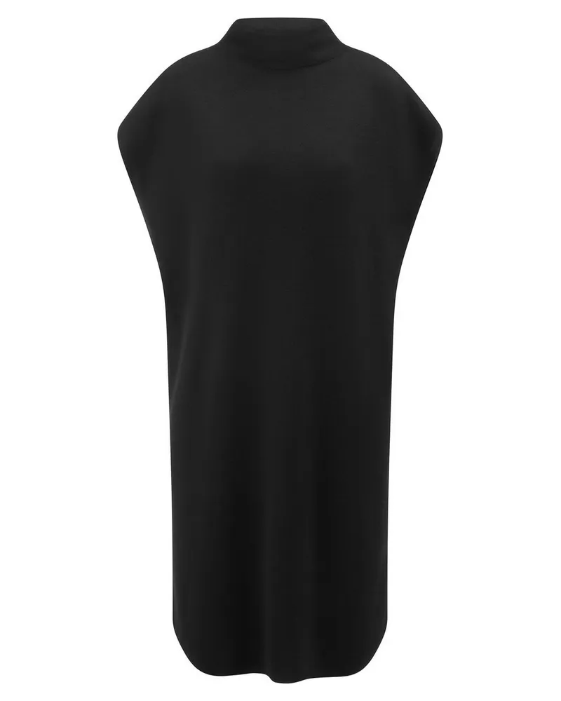 Peter Hahn Strickkleid gedoppeltem Stehbundkragen  schwarz Schwarz