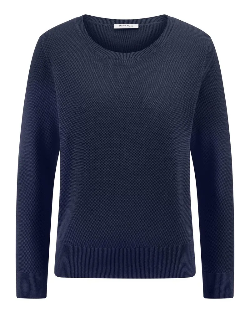 Peter Hahn Rundhals-Pullover aus 100% SUPIMA-Baumwolle  blau Blau