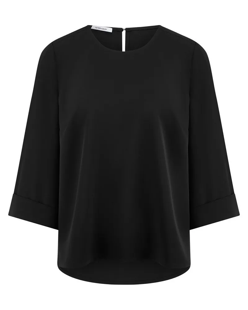 Peter Hahn Bluse Rundhals-Ausschnitt  schwarz Schwarz