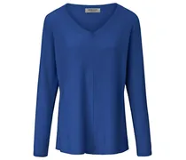 V-Pullover aus 100% Premium-Kaschmir  blau