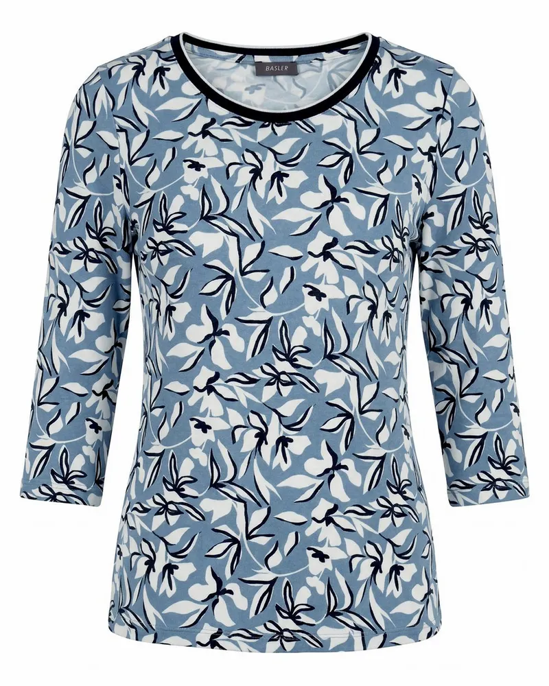 Basler Rundhals-Shirt  blau Blau