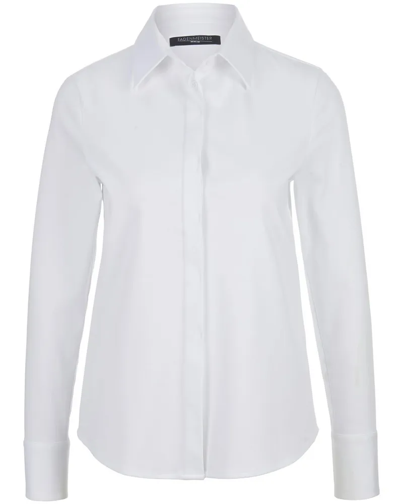 FADENMEISTER BERLIN Jersey-Bluse  weiss Weiss