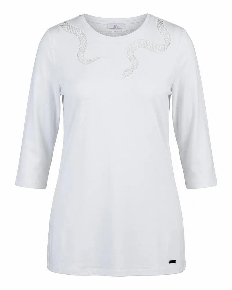 Emilia Lay Rundhals-Shirt 3/4-Arm  weiss Weiss