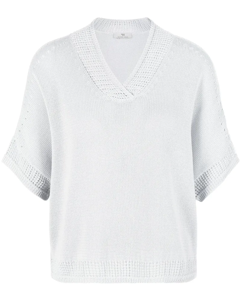Peter Hahn V-Pullover  weiss Weiss