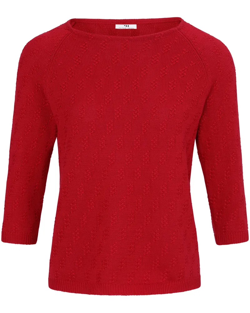 Peter Hahn Rundhals-Pullover aus 100% SUPIMA®-Baumwolle  rot Rot