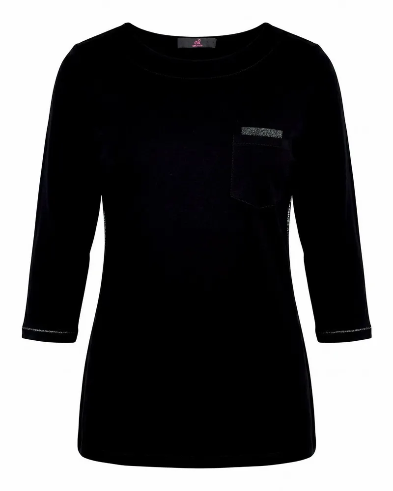 Emilia Lay Shirt U-Boot-Ausschnitt  schwarz Schwarz