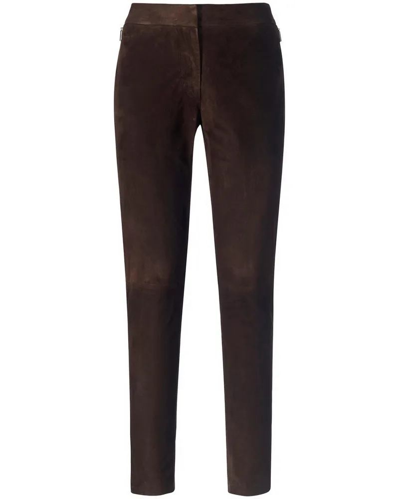 FADENMEISTER BERLIN Knöchellange Lederhose  braun Braun
