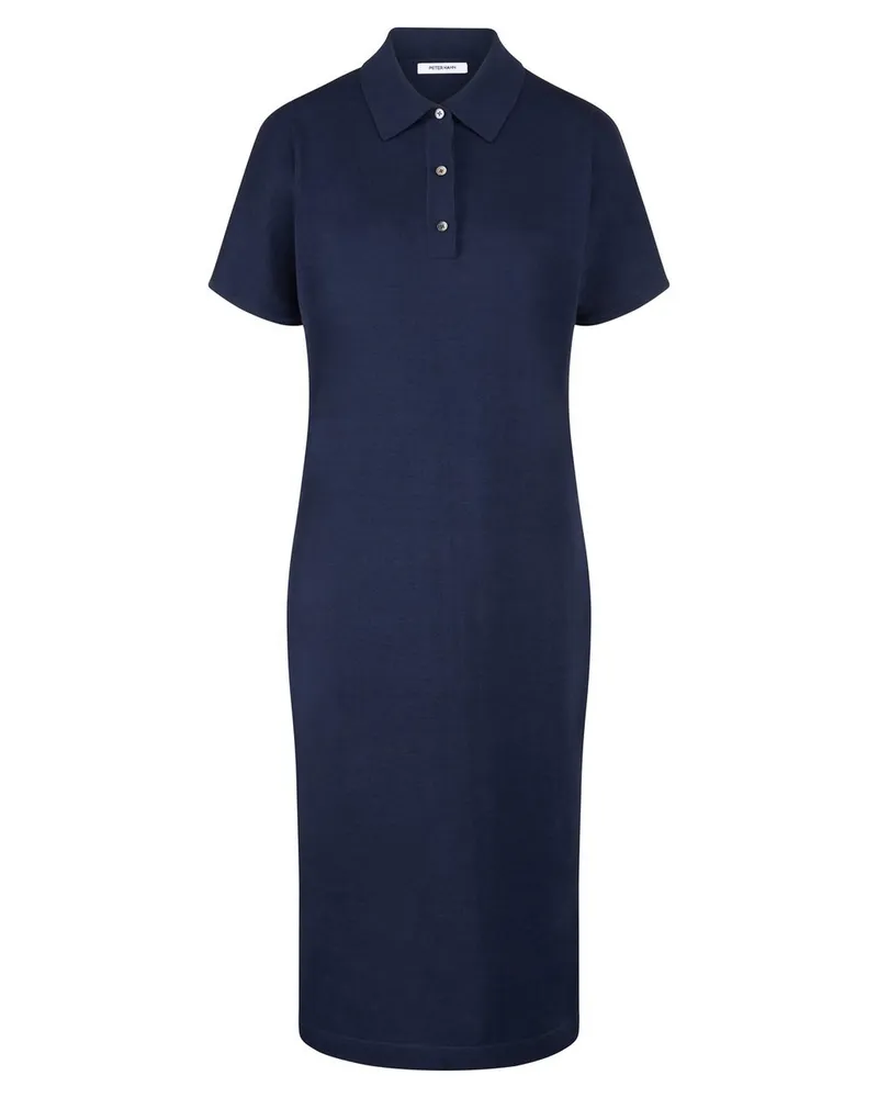 Peter Hahn Polo-Strickkleid  blau Blau