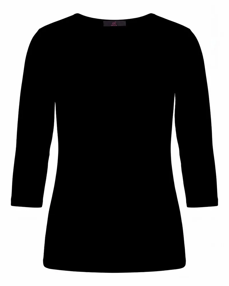 Emilia Lay Rundhals-Shirt  schwarz Schwarz