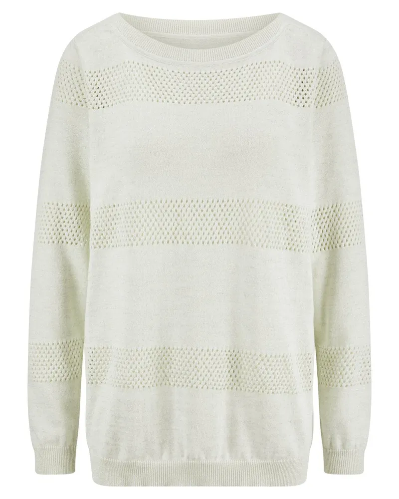 Anna Aura Rundhals-Pullover  weiss Weiss