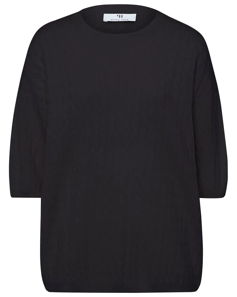 Peter Hahn Rundhals-Pullover  schwarz Schwarz
