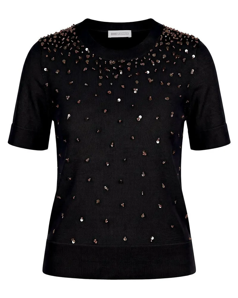 St. Emile Rundhals-Pullover  schwarz Schwarz