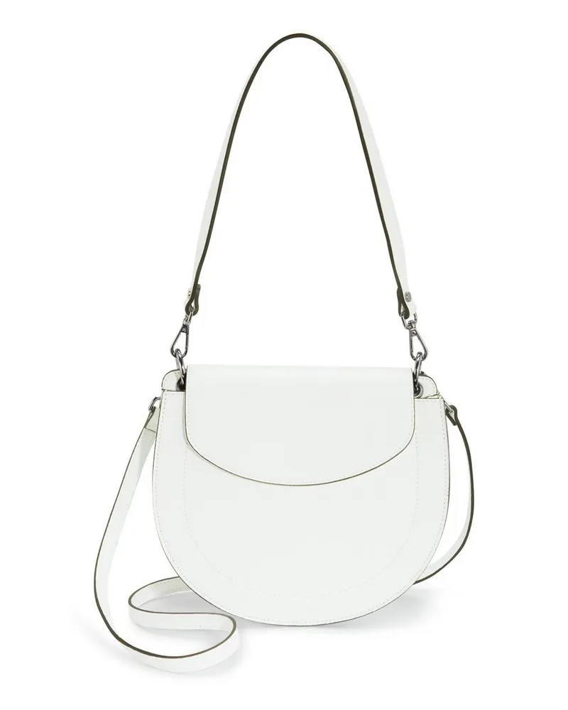 Peter Hahn Umhängetasche goldfarbenen Metallelementen  weiss Weiss