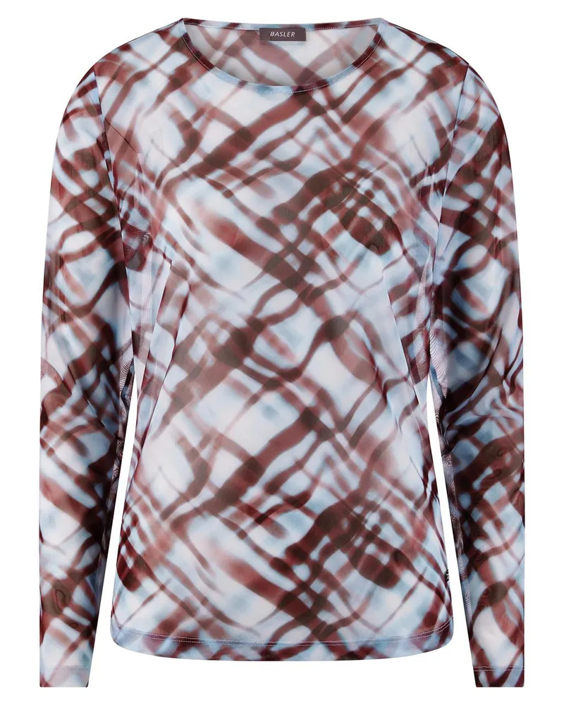Basler Shirt Rundhals-Ausschnitt  blau Blau