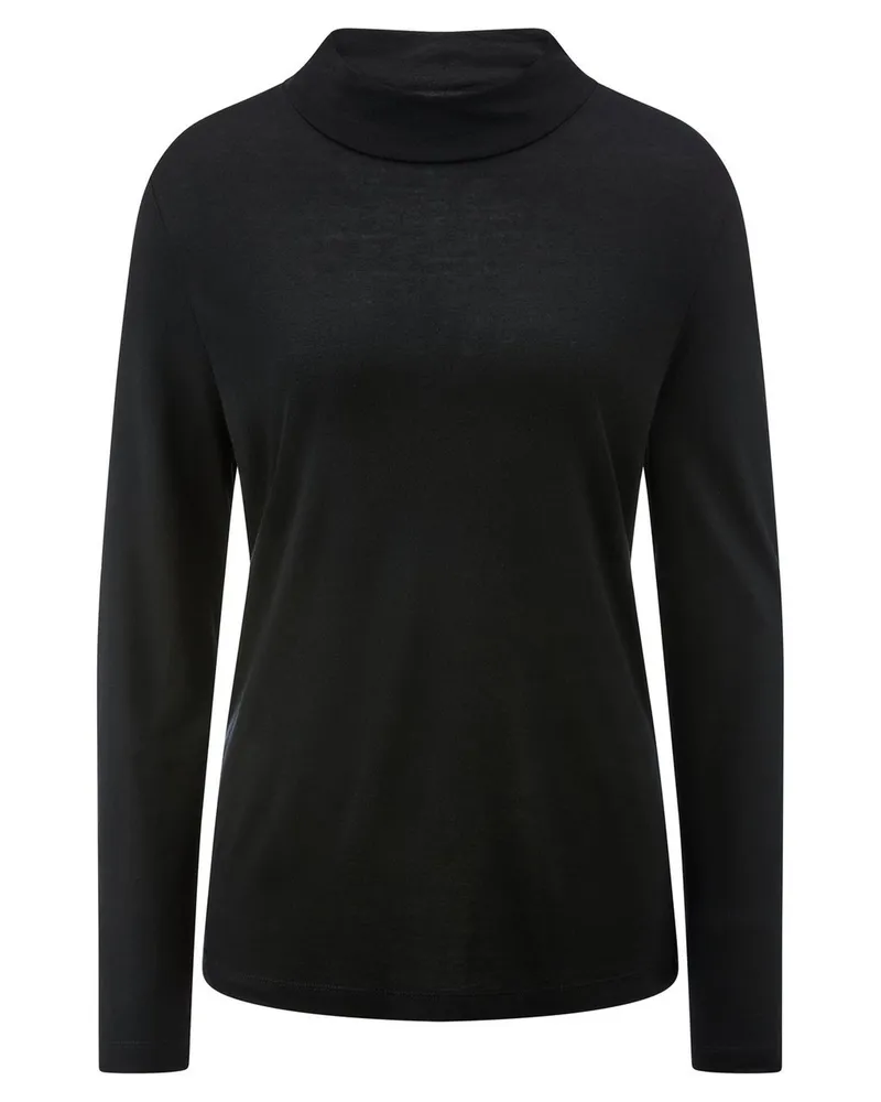 Peter Hahn Shirt Stehkragen  schwarz Schwarz