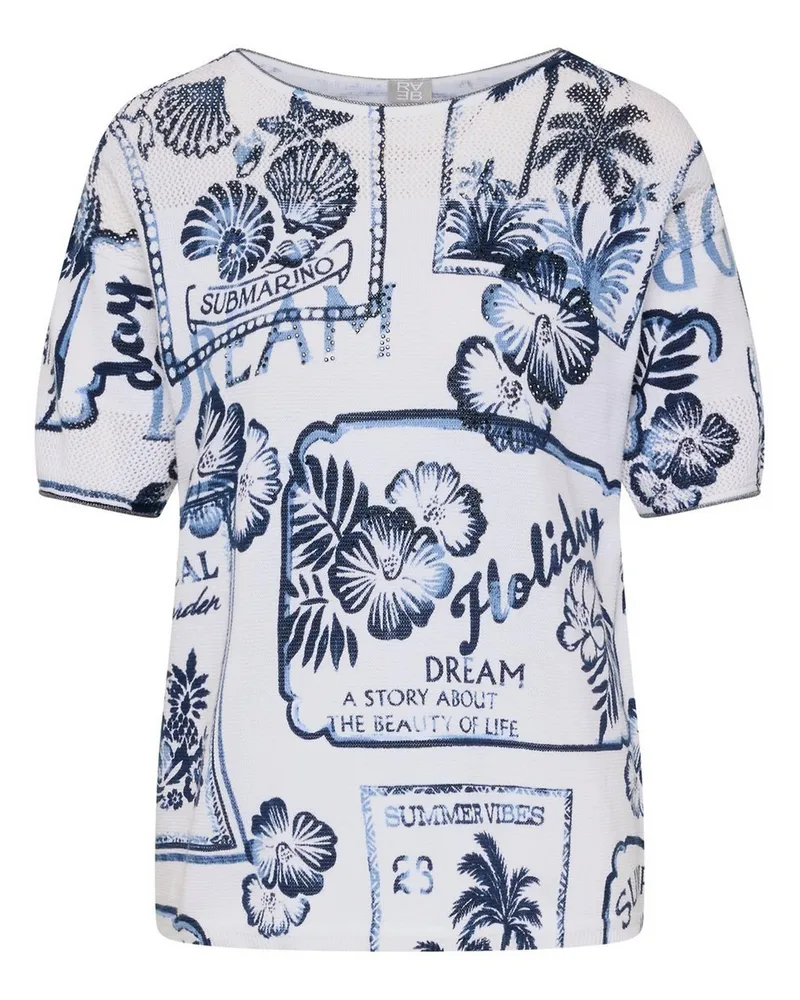 Rabe Rundhals-Pullover  weiss Weiss